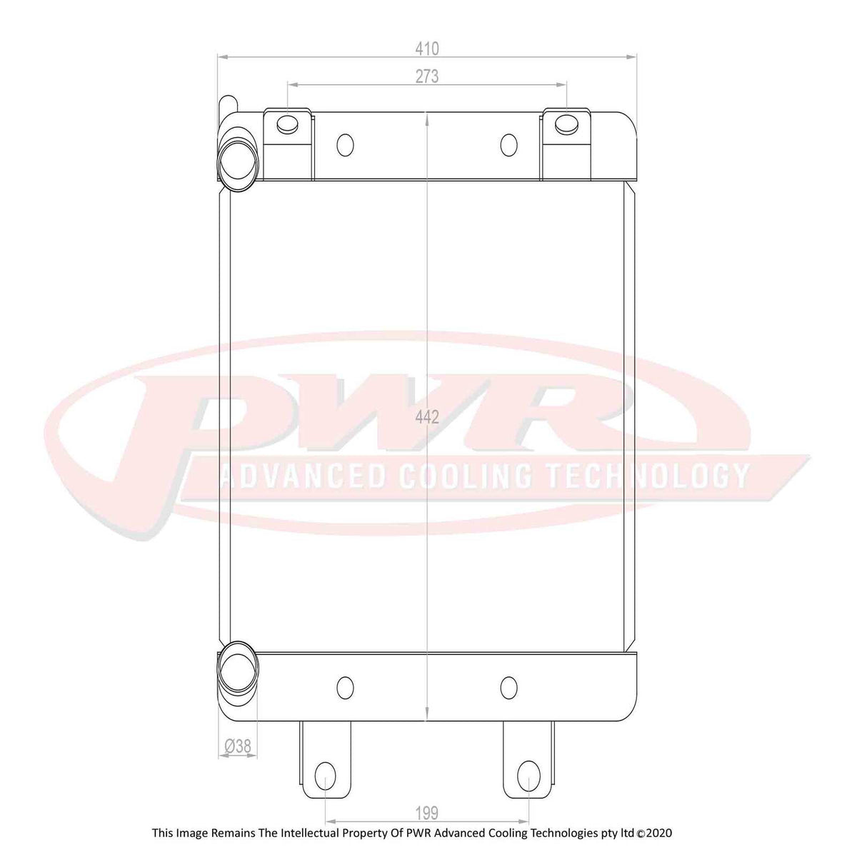 PWR 42mm Radiator RHS - Lamborghini Gallaro V10 03-08