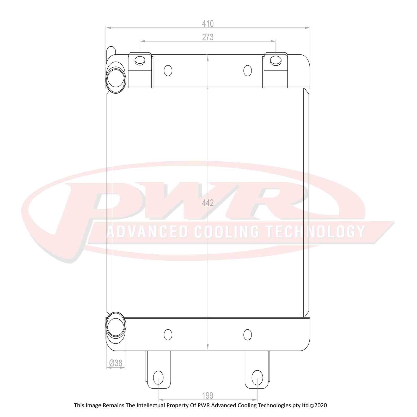 PWR 42mm Radiator RHS - Lamborghini Gallaro V10 03-08