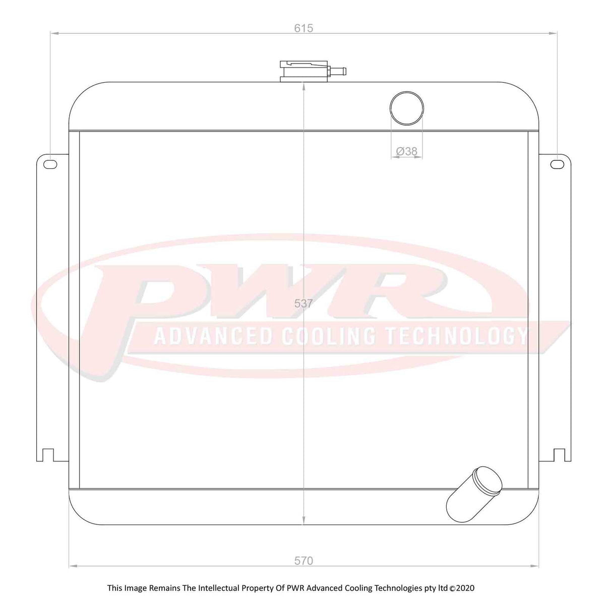 PWR 55mm Radiator - Chrysler Valiant VF-VG 6cyl 69-71