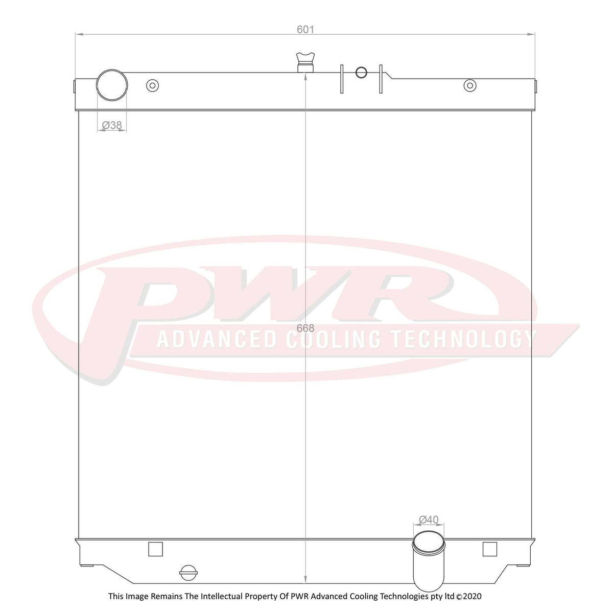 PWR 55mm Radiator - Toyota Landcruiser 70 Series 2007+