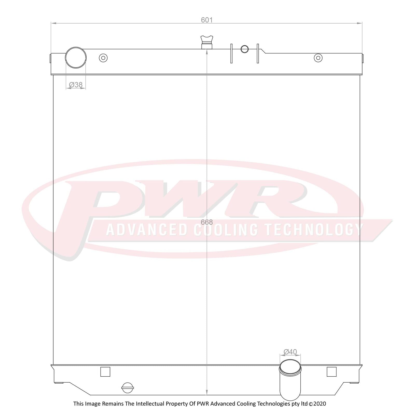 PWR 55mm Radiator - Toyota Landcruiser 70 Series 2007+