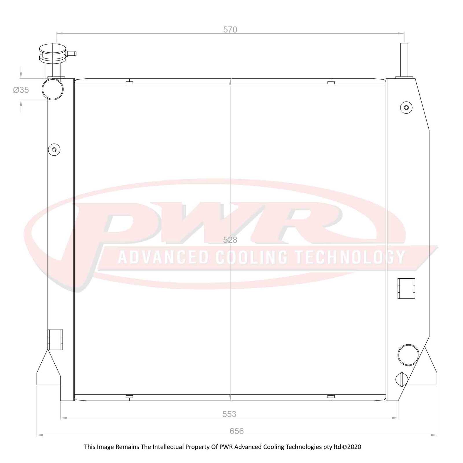 PWR 42mm Radiator - Holden Rodeo RA 3.6L Petrol 03-08