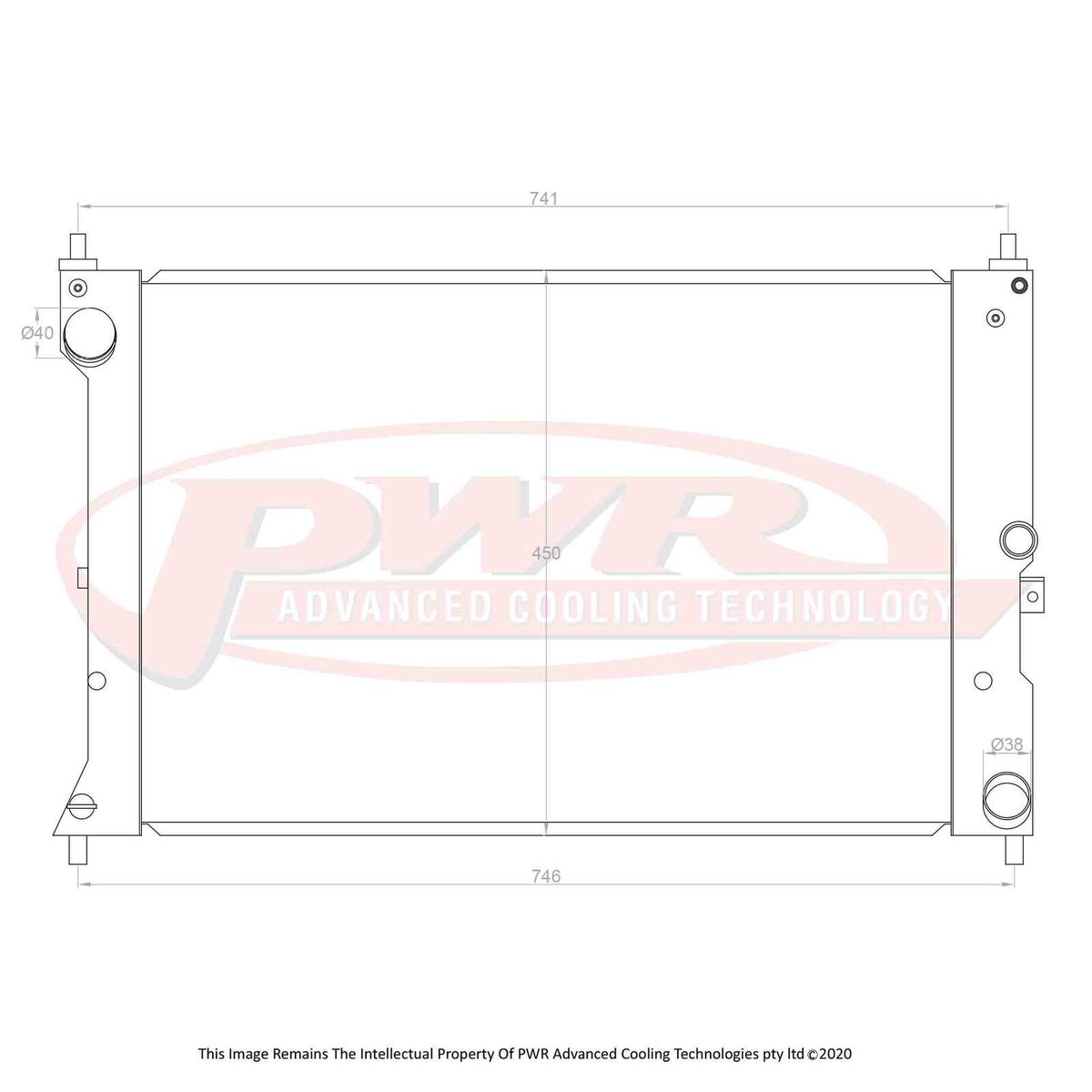 PWR 42mm Radiator - Ford Falcon FG 5.4L V8 & 4.0L Turbo 08-14
