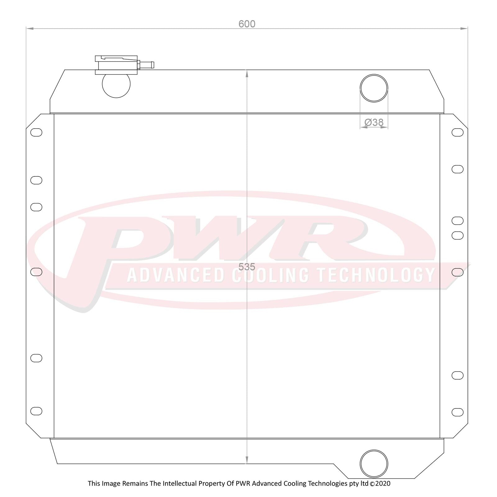 PWR 55mm Radiator - Toyota Landcruiser 40 Series 64-89
