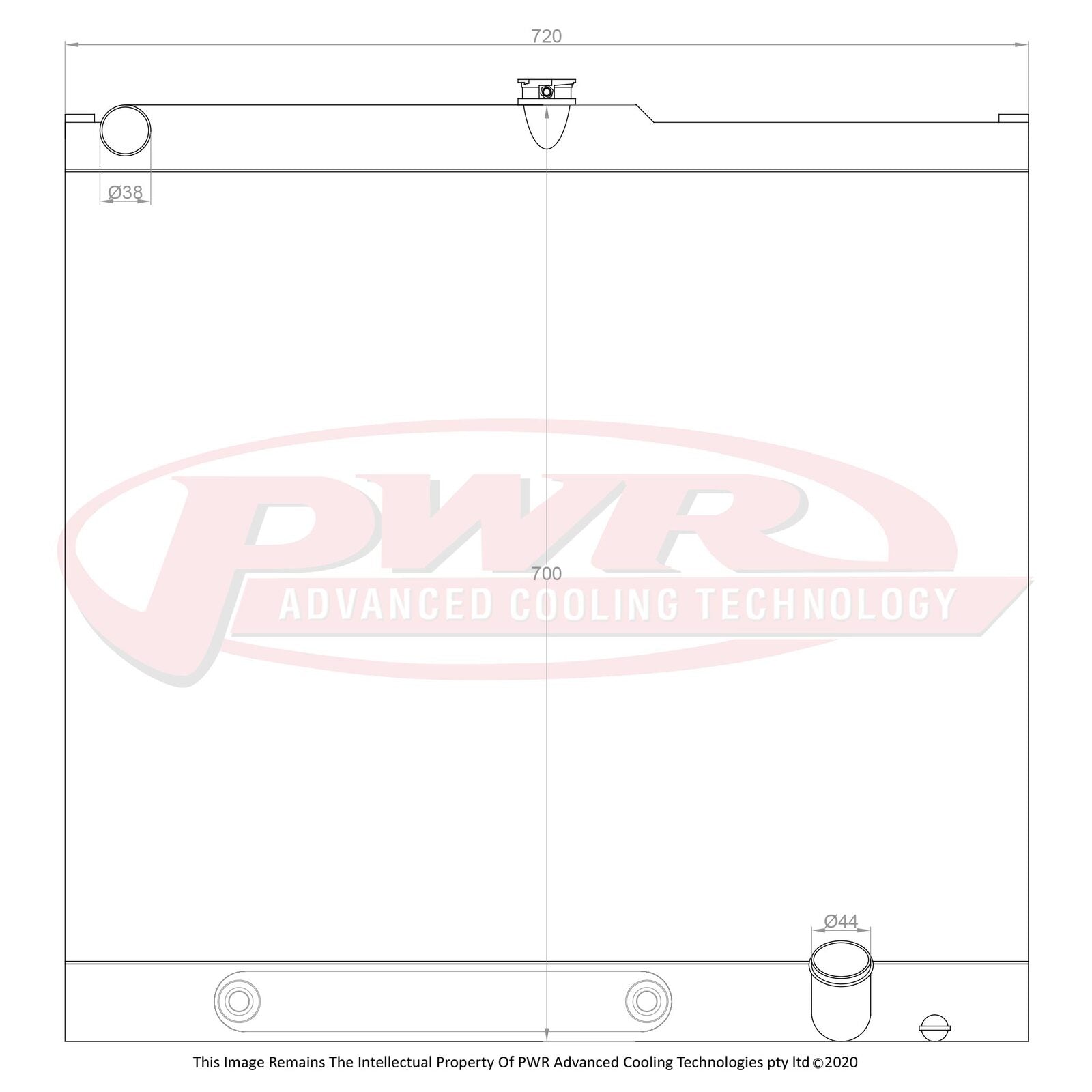 PWR 55mm Closemesh Radiator w/ Filler - Toyota Landcruiser 200 Series 4.5L Diesel Auto 2007+
