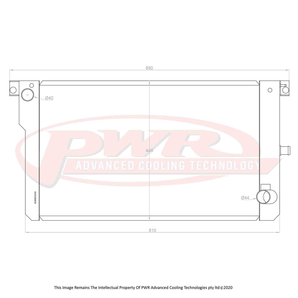 PWR 55mm Radiator - Ford Falcon EA-ED Windsor V8 88-94