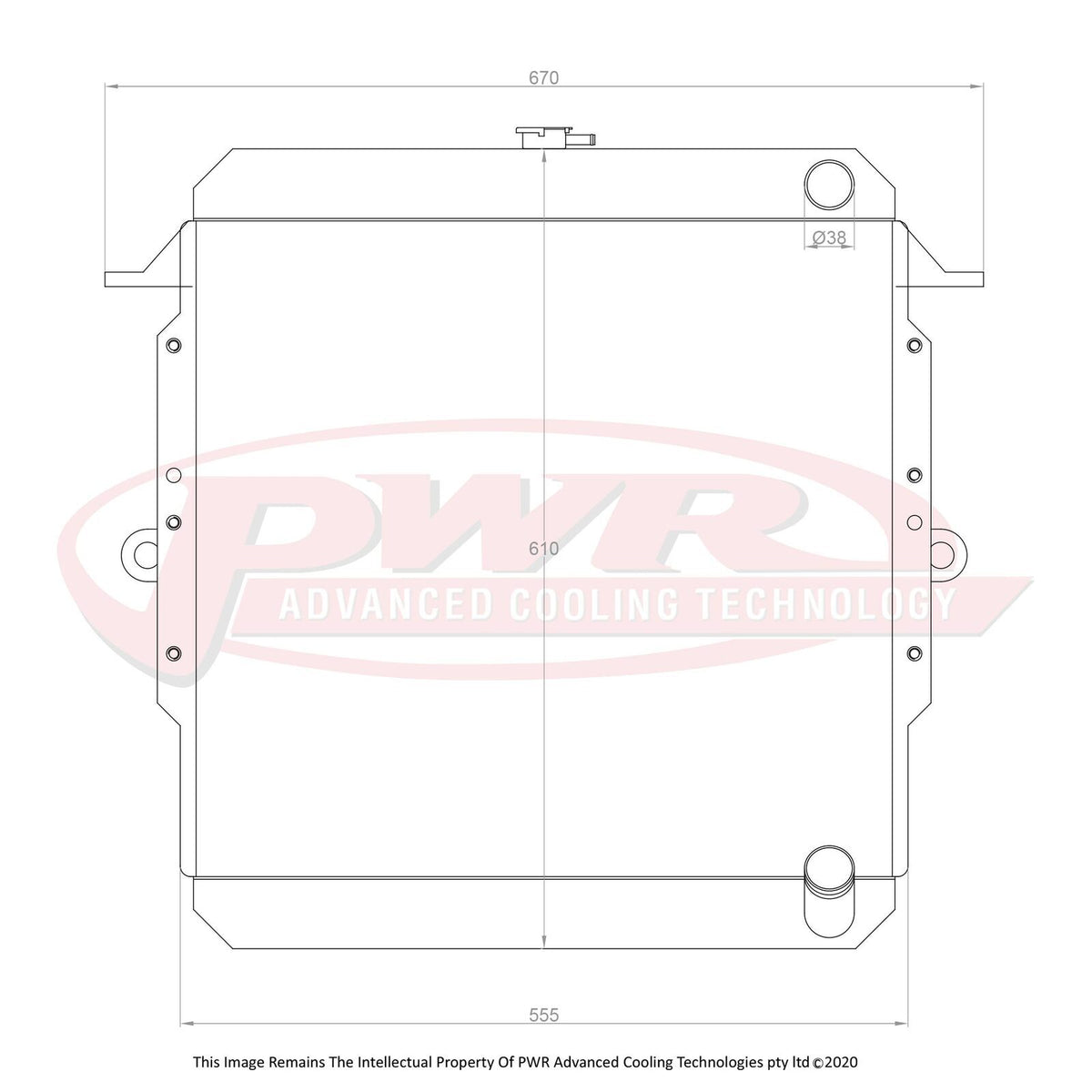 PWR 55mm Radiator - Toyota Landcruiser HJ 75 Series 84-99