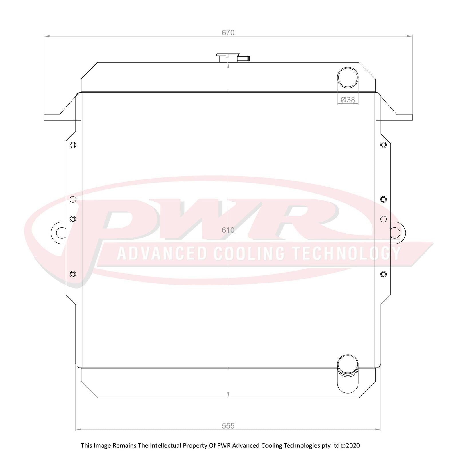 PWR 55mm Radiator - Toyota Landcruiser HJ 75 Series 84-99