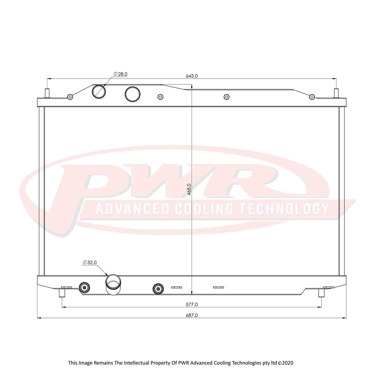 PWR 42mm Radiator - Honda Civic Type-R FD2 K20A 06-11
