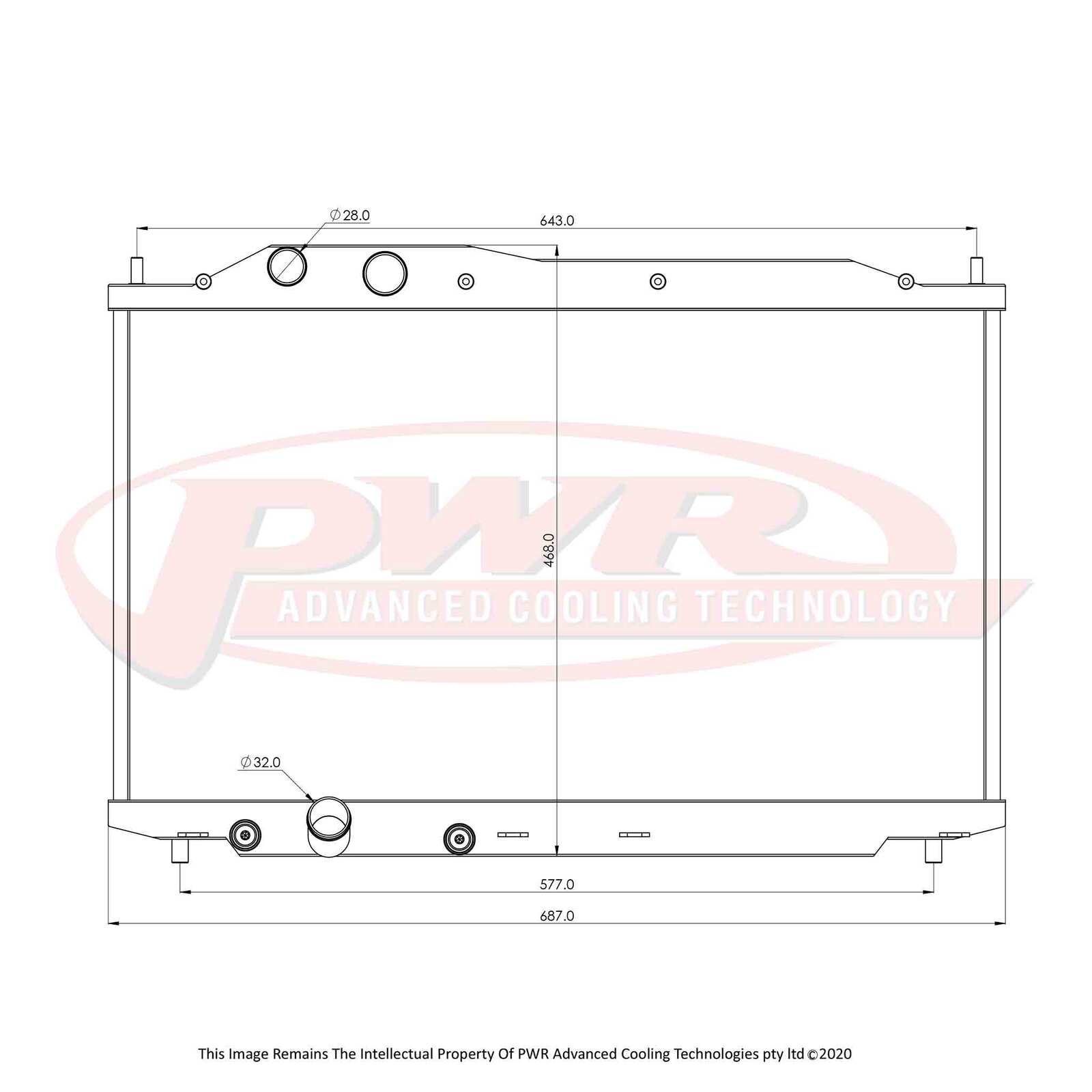 PWR 42mm Radiator - Honda Civic Type-R FD2 K20A 06-11