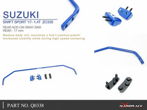 Hardrace Rear Add-On Sway Bar 17mm - Suzuki Swift ZC33