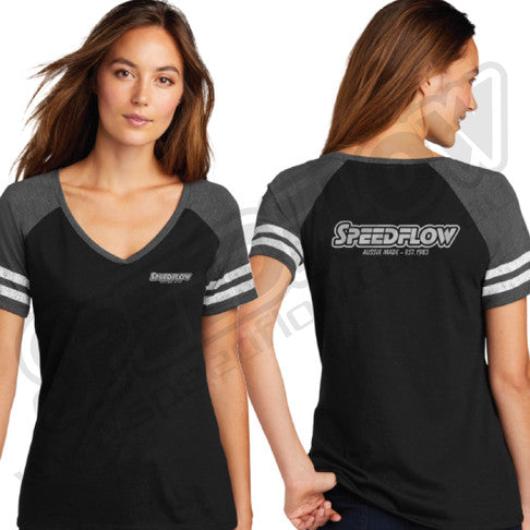 Speedflow Ladies Race Tee Black/Charcoal - X-Small