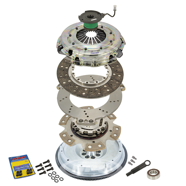 NPC 260mm Multi Friction Twin Plate Coppermix Organic & Button Combination (replaces factory dual-mass flywheel) - Ford Mustang GT