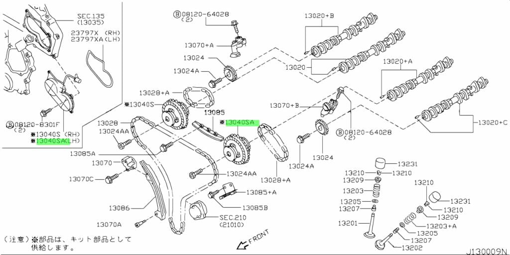 Nissan VTC Cam Sprocket Cover & Pulley Kit - VQ25DET/VQ25DD/VQ30DD