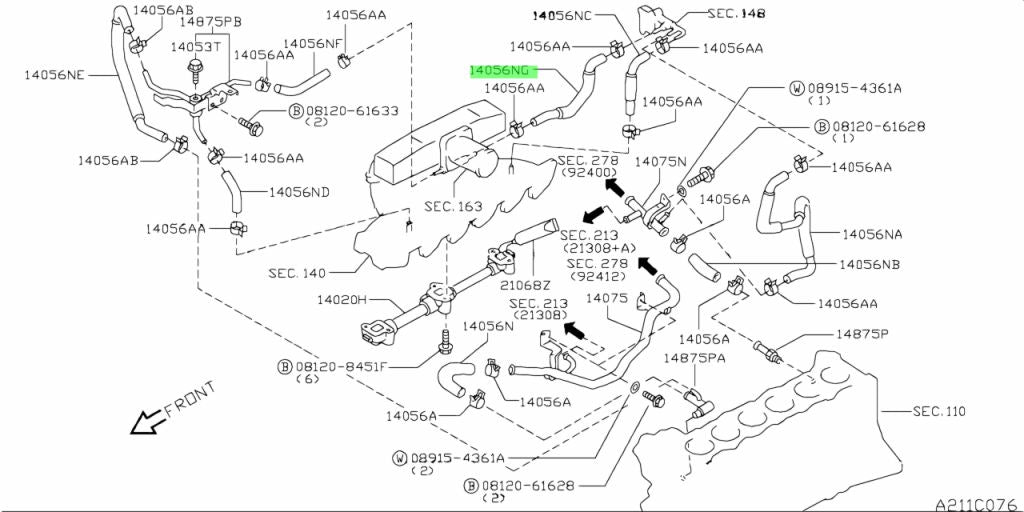Nissan Genuine Heater Hose - R34 - 14056NG