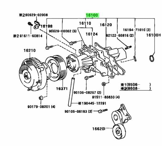 Toyota Genuine Water Pump - 1JZGTE VVTi